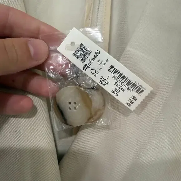 NWT Madewell Belted Trench Coat in Drapey Twill Muted Stone Chic Size Large - Picture 7 of 7